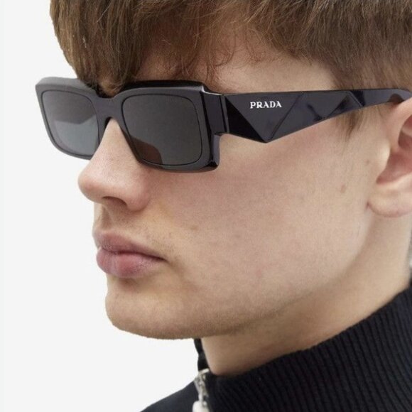 NEW PRADA SQUARE SUNGLASSES SPR 27Z 16K08Z BLACK PR 27ZS 16K08Z EYEWEAR PR27ZS - Picture 1 of 3